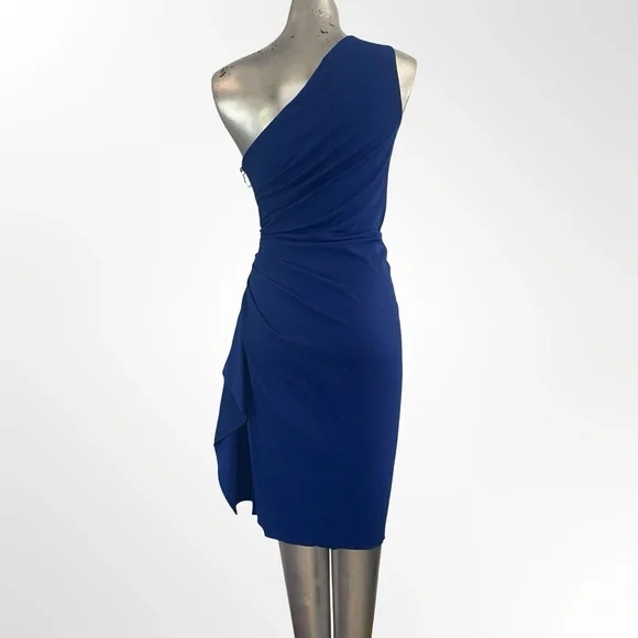 Elegant Aida One-Shoulder Blue Dress - Picture 2 of 5